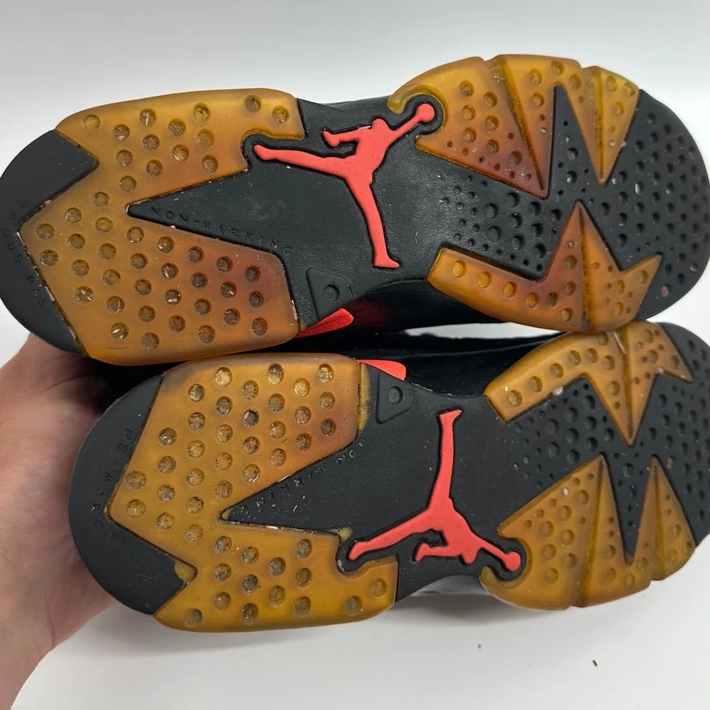 Jordan 6 Retro Infrared 2019 Black Red Sneakers 384665-060 Mens 7Y